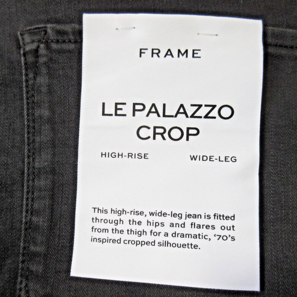 NWT Frame Le Palazzo Crop in Kerry Wide Leg Raw Hem Stretch Jeans 31 - Picture 6 of 8